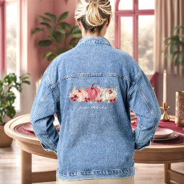 Chaqueta Vaquera Boho Fall Pumpkins Textos Denim Jacket