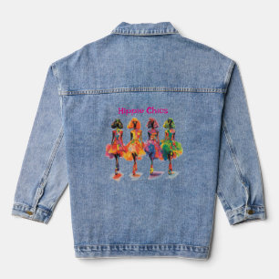 Chaqueta Vaquera Boho Hippie Moda Resumen Poodle Estándar