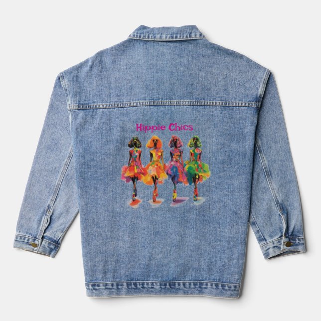 Chaqueta Vaquera Boho Hippie Moda Resumen Poodle Estándar (Reverso )
