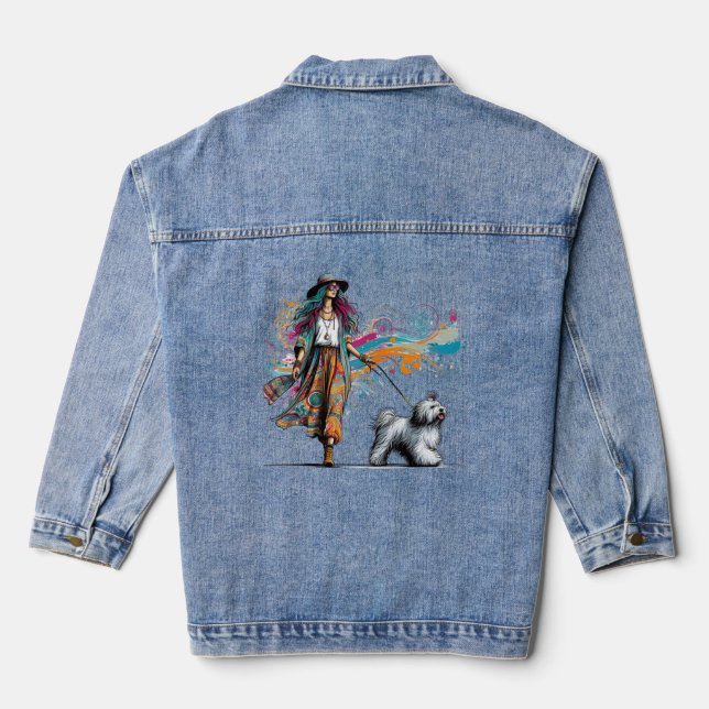 Chaqueta Vaquera Boho Moda Denim Jacket - Camina al estilo (Reverso )