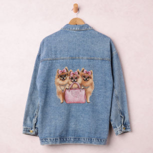 Chaqueta Vaquera Bolsa rosa de Perros Pomeranos de moda