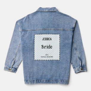 Chaqueta Vaquera Bonito de novia Polka Dot Personalizado Boda del p