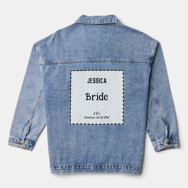 Chaqueta Vaquera Bonito de novia Polka Dot Personalizado Boda del p (Reverso )