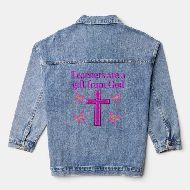 CHAQUETA VAQUERA BONITO DISEÑO DE PROFESORES BENDECIDOS (Reverso )