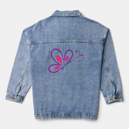 Chaqueta Vaquera Bonito diseño rosa mariposa