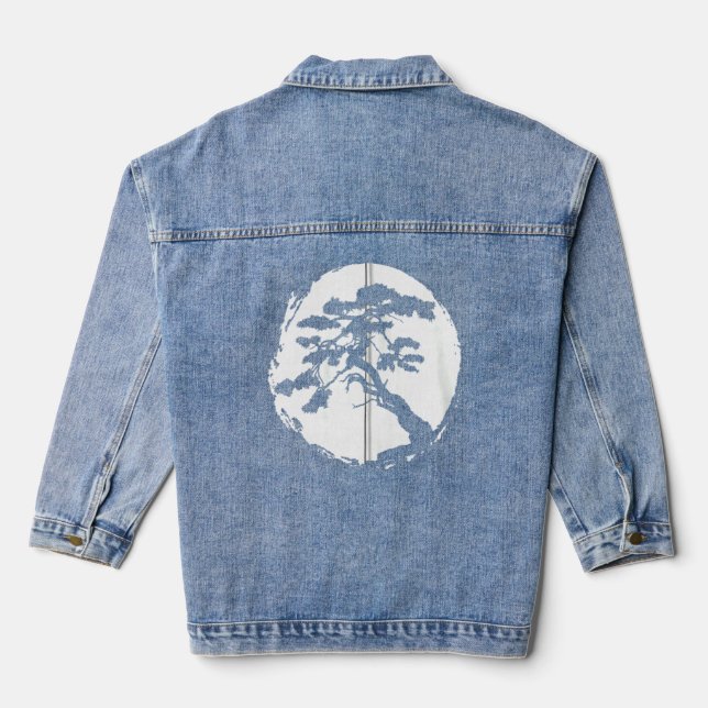 Chaqueta Vaquera Bonsai Tree japonés Zen Master Zip (Reverso )