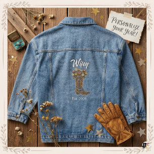 Chaqueta Vaquera Botas de vaquera florales personalizadas para la n