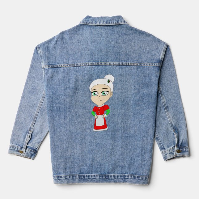 Chaqueta Vaquera botón chibi mrs claus (Reverso )