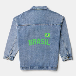 Chaqueta Vaquera Brasil Orgullo brasileño Bandera internacional de