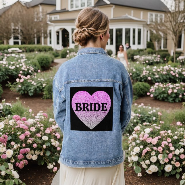 Chaqueta Vaquera BRIDE BODA GIFT PURPURINA HEART Denim Jacket (Reverso Boda)