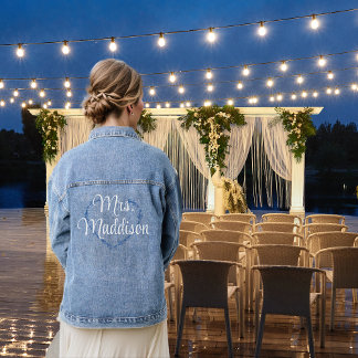 Chaqueta Vaquera Bride Floral Heart Monogrammed