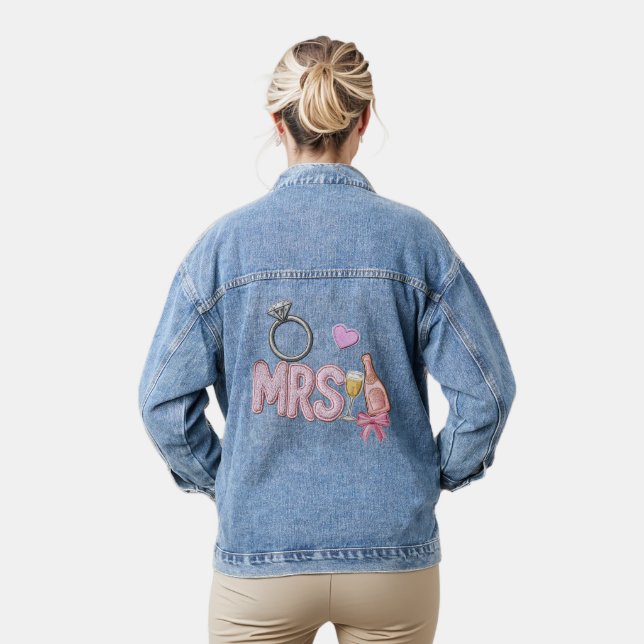 Chaqueta Vaquera Bride MRS Faux Patch Embroidered Champagne (Modelo)
