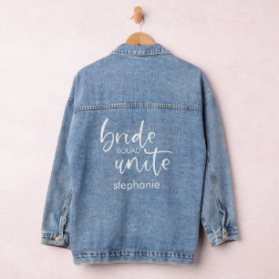 Chaqueta Vaquera Bride Squad Unite Script Name Bachelorette