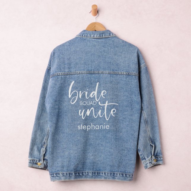 Chaqueta Vaquera Bride Squad Unite Script Name Bachelorette (Hangar)