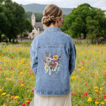 Chaqueta Vaquera Bride Watercolor Flor silvestre Boho Floral Rustic<br><div class="desc">¡Celebra con estilo nuestra Boho Rustic Floral Denim Jacket! Esta impresionante chaqueta presenta un elegante diseño de flores silvestres, mezcla de moda boho y encanto rústico. Perfecto para las futuras novias, ofrece un toque personalizado a las duchas de novias, a las fiestas de soltero o a las fiestas de bodas...</div>