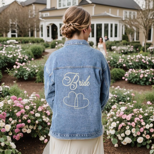 Chaqueta vaquera Bride With Ivory Hearts (Reverso Boda)