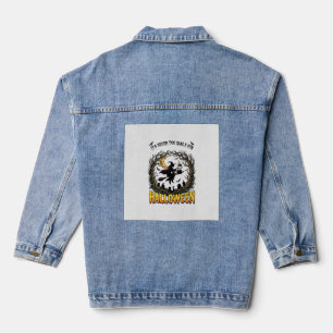 Chaqueta Vaquera Bruja de Halloween Caldero Luna Cementerio Árbol R
