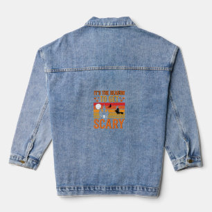 Chaqueta Vaquera Bruja de Halloween espeluznante diseño de casa emb