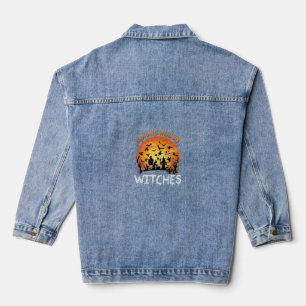 Chaqueta Vaquera Brujas Colgantes Luna de Halloween Murciélagos Cal