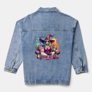 Chaqueta Vaquera "Brujito y pícara - Diseño de bruja divertida para