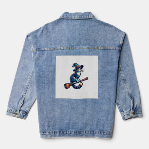 Chaqueta Vaquera Brujo Gato Halloween Bruja Místico Amantes de Gato