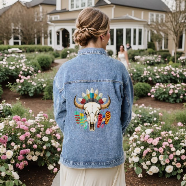 Chaqueta Vaquera Buffalo Skull Native American Emblem (Reverso Boda)