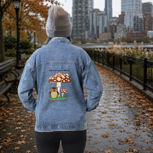 Chaqueta Vaquera Búho Caprichoso Champiñón Lluvia Azul