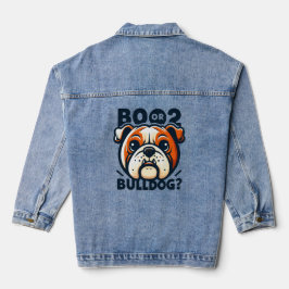 Chaqueta Vaquera Bulldog lindo y malicioso: Halloween de pop Art