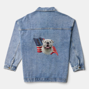 Chaqueta Vaquera Bulldog patriótico Denim Jacket