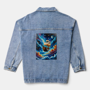 Chaqueta Vaquera Buque náutico de fantasía en el mar