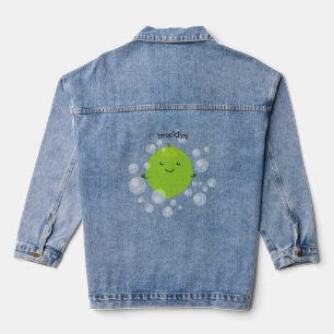 Chaqueta Vaquera Burbujas de cal verde suave ilustracion personaliz