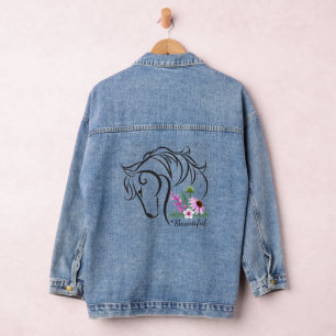 Chaqueta Vaquera Caballos Y Flores