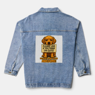 Chaqueta Vaquera Cachorro Adorable, Cita de Amante de Perro Diverti