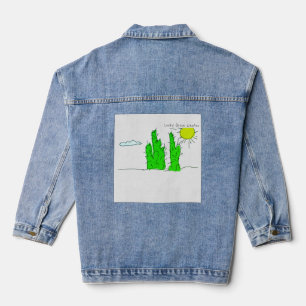 Chaqueta Vaquera Cactus Doodle Funky Verde Afortunado