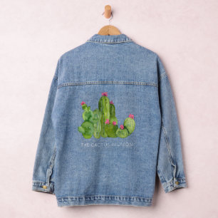 Chaqueta Vaquera Cactus Flower Art Southwest Personalizado Textos D