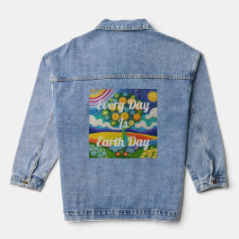 Chaqueta Vaquera Cada día es el Día de la Tierra AI Art Denim Jacke