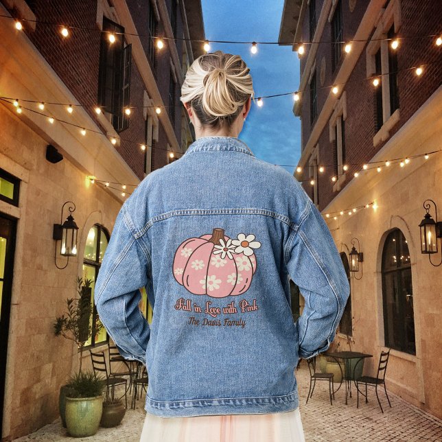 Chaqueta Vaquera Caer enamorada de la ropa de caída rosada (Subido por el creador)