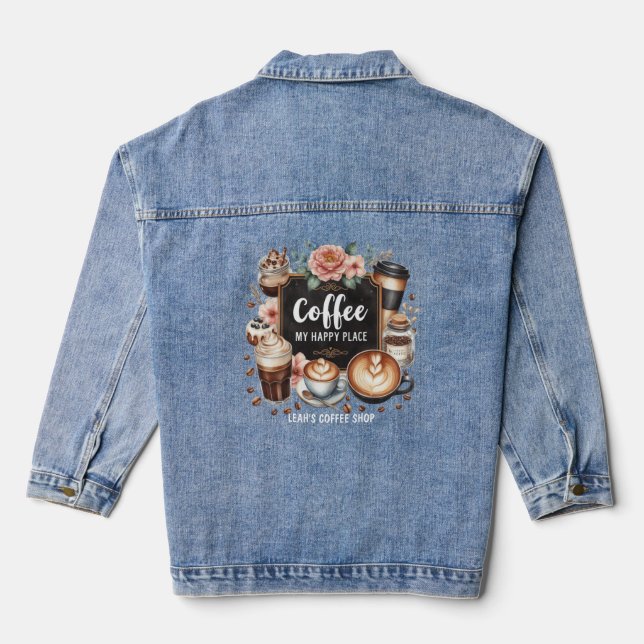 Chaqueta Vaquera ☕Café personalizado Cocina Cafe Lugar Feliz Café (Reverso )