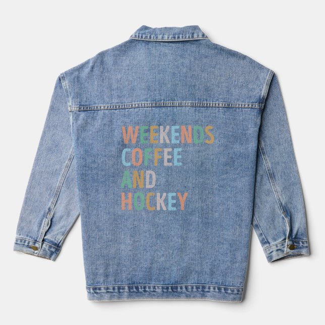 Chaqueta Vaquera Café y mamá de hockey los fines de semana (Reverso )