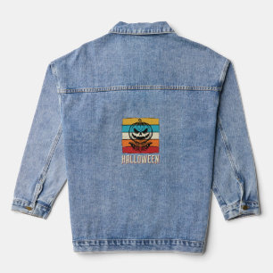 Chaqueta Vaquera Calabaza De Halloween Cráneo Retro Vintage