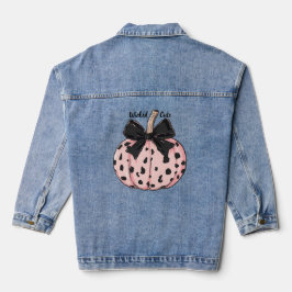 Chaqueta Vaquera Calabazas de Halloween y arcos de coqueta rosa