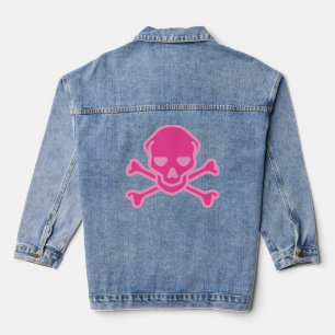 Chaqueta Vaquera Calavera Rosa Juguetona de Huesos Cruzados Infanti