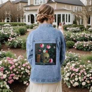 Chaqueta Vaquera Calavera y rosas