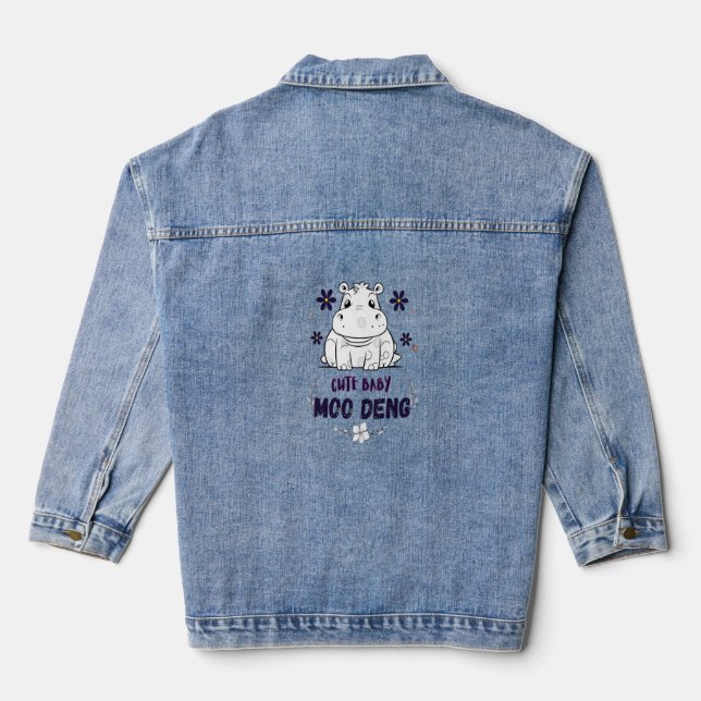 Chaqueta Vaquera Cama de Moo Deng para bebé (Reverso )