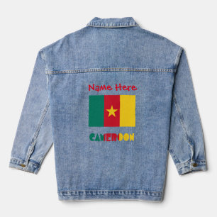 Chaqueta Vaquera Camerún y personalización roja de la bandera camer