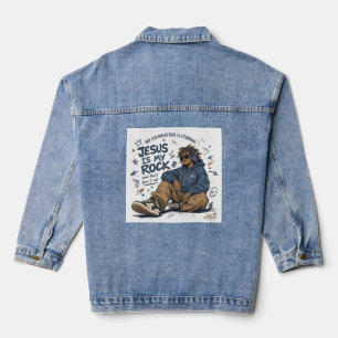 Chaqueta Vaquera Camiseta ADOM "Jesús Es Mi Roca" para Mujeres