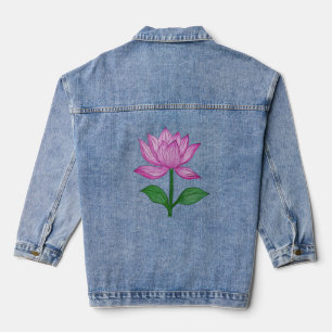 Chaqueta Vaquera Camiseta básia mujer, con flor rosada