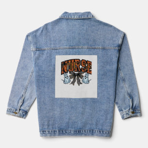 Chaqueta Vaquera Camiseta clásica de Halloween Enfermera Espeluznan