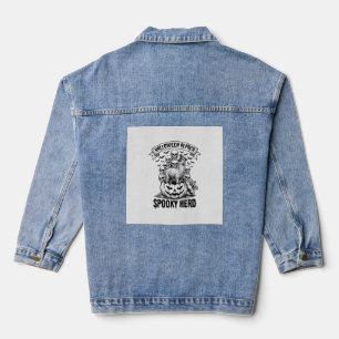 Chaqueta Vaquera Camiseta de Alpaca de Halloween Diseño Antiguo de