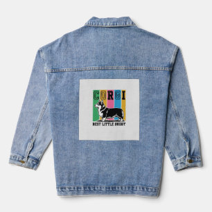 Chaqueta Vaquera Camiseta de amor Corgi Grabado Vintage Silueta de 